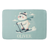 Skifahren Whimsical Niedlich Polar Bär Personalisi Badematte (Vorderseite)
