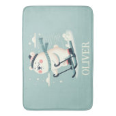 Skifahren Whimsical Niedlich Polar Bär Personalisi Badematte (Vorderseite Vertikal)