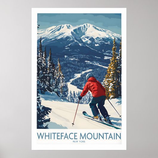 Skifahren Whiteface NY 1 Poster (Vorne)