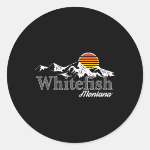 Skifahren Whitefish Montana Bergliebhaber Runder Aufkleber