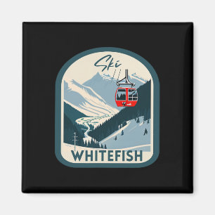 Skifahren Whitefish Retro Vintage Stil Whitefish S Magnet