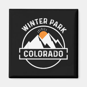 Skifahren Winter Schnee - vintage Winterpark Magnet
