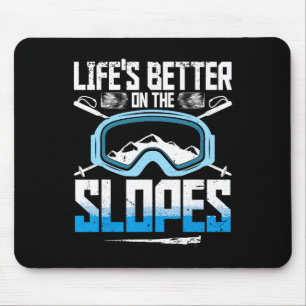 Skifahren Wintersport Das Leben Ist Besser Am Hang Mousepad
