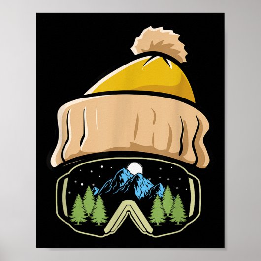 Skifahren Wintersport Ski Hat Snowboard Goggles Sn Poster (Vorne)