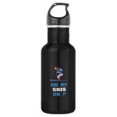 Skifahren Wintersportgeschenke Edelstahlflasche (Vorderseite)