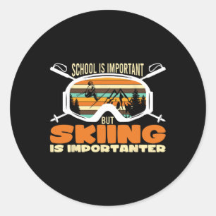 Skifahren Wintersportski für Skifahrer Runder Aufkleber