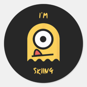 Skifahren Yellow Ghost Snow Mountain Slope Abenteu Runder Aufkleber