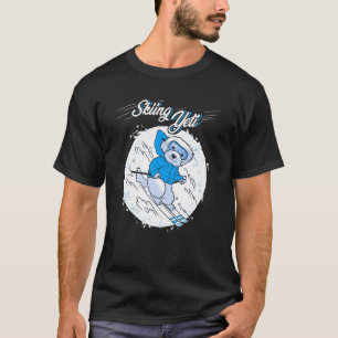 Skifahren Yeti Dog Skier Wintersport Ski T-Shirt