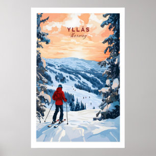 Skifahren Ylläs Norwegen Poster 1