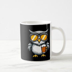 Skifahrende Eule mit Bier _ Après-Ski-Comic Kaffeetasse