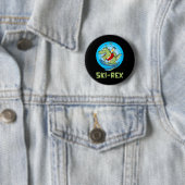 Skifahrende Kinder Ski-rex Lustiger Dino Klekind L Button (Beispiel)