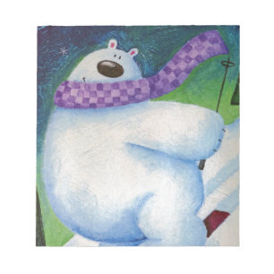 Skifahrender Eisbär Notizblock