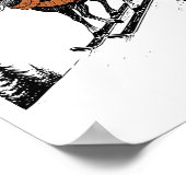 Skifahrender Elch – Lustiger Winterberg, Skigebiet Poster (Ecke)