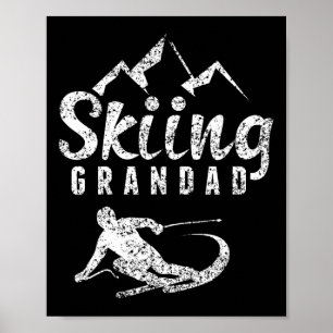 Skifahrender Opa Skiläufer Ski-Opa Poster