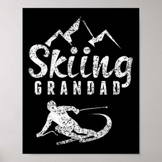 Skifahrender Opa Skiläufer Ski-Opa Poster (Vorne)