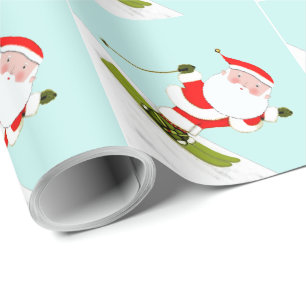 Skifahrender Weihnachtsmann-Geschenk Geschenkpapier