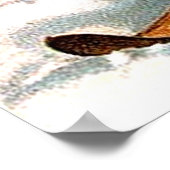 Skifahrender Weihnachtsmann Poster (Ecke)