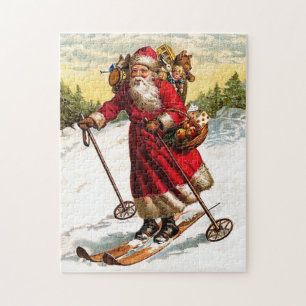 Skifahrender Weihnachtsmann Puzzle