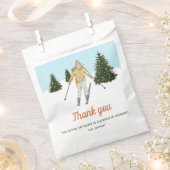 Skifahrendes Mädchen auf der Piste Ski-Geburtstag  Geschenktütchen (Ausgeschnitten)