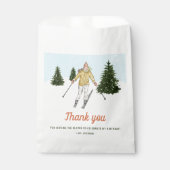 Skifahrendes Mädchen auf der Piste Ski-Geburtstag  Geschenktütchen (Vorderseite)