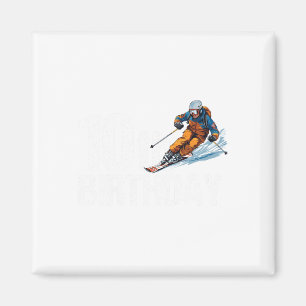 Skifahrer 10. Geburtstag Ski Junge Mädchen 10. Geb Magnet
