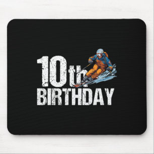 Skifahrer 10. Geburtstag Ski Junge Mädchen 10. Geb Mousepad
