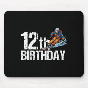 Skifahrer 12. Geburtstag Ski Junge Mädchen 12. Geb Mousepad