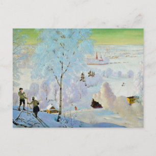 Skifahrer 1919 postkarte