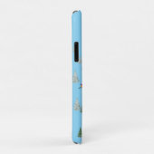 Skifahrer Abfahrt-Skiilllustration Blassblau Case-Mate iPhone Hülle (Hinten/Rechts)