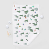 Skifahrer Abfahrt-Skiilllustration Golfhandtuch (Insitu)