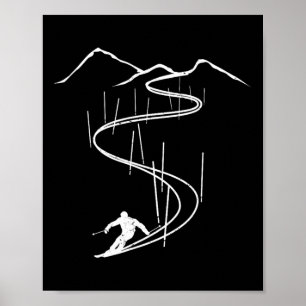 Skifahrer Abfahrt Skirennen Skifahren Slalom Skili Poster