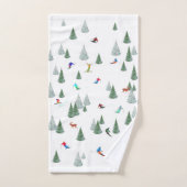 Skifahrer Abfahrtsillustration Badhandtuch Set (Handtuch)
