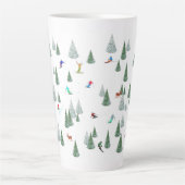 Skifahrer Abfahrtsillustration Milchtasse (Vorderseite)