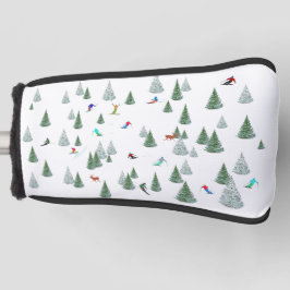 Skifahrer Abfahrtsskifahren Illustration Golf Headcover