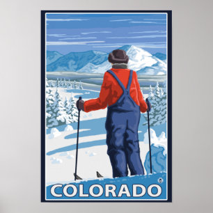 Skifahrer AdmiringColorado Poster
