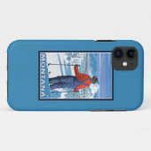 Skifahrer AdmiringMontanaVintage Reise-Plakat Case-Mate iPhone Hülle (Rückseite (Horizontal))