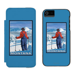 Skifahrer AdmiringMontanaVintage Reise-Plakat Incipio Watson™ iPhone 5 Geldbörsen Hülle