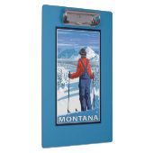Skifahrer AdmiringMontanaVintage Reise-Plakat Klemmbrett (Rechts)