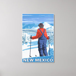 Skifahrer AdmiringNew Mexiko Leinwanddruck