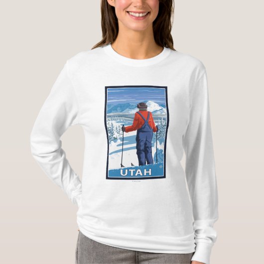 Skifahrer AdmiringUtah T-Shirt (Vorderseite)