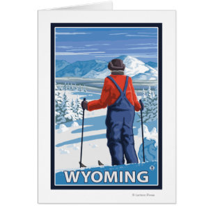 Skifahrer AdmiringWyoming
