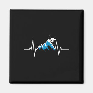Skifahrer Alpin Herzschlag Skifahrer Magnet