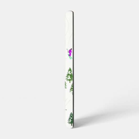 Skifahrer Alpin Illustration Samsung Galaxy Hülle (Linke Seite)