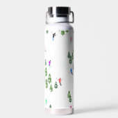 Skifahrer Alpin Illustration Trinkflasche (Rückseite)