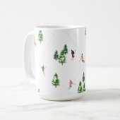 Skifahrer Alpin Skifahren Illustration Skier Kaffeetasse (Vorderseite Links)