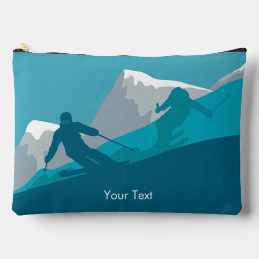 Skifahrer Alpin Skifahren Personalisiert Zubehörtasche (Vorderseite)