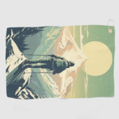 Skifahrer auf dem Gipfel des Berges Golfhandtuch (Horizontal)