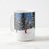 Skifahrer auf einer schneesicheren Piste Kaffeetasse (Vorderseite Links)