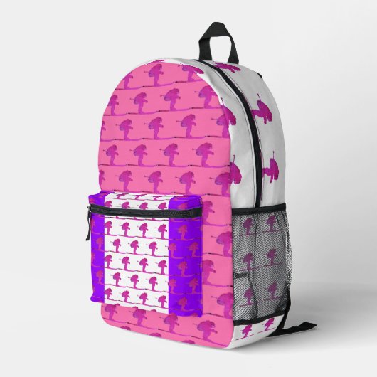 Skifahrer Bedruckter Rucksack (Rückseitige Ecke Rechts)