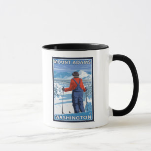 Skifahrer-Bewundern - Berg Adams, Washington Tasse